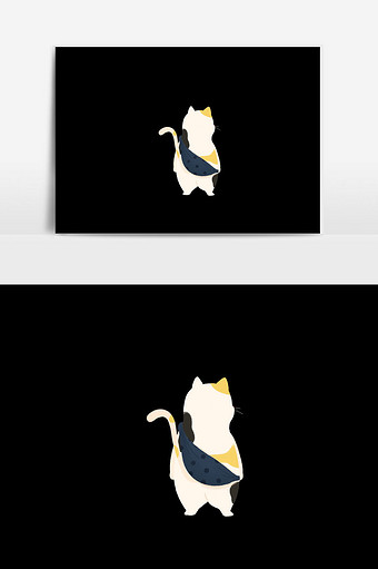 卡通猫猫背景插画图片