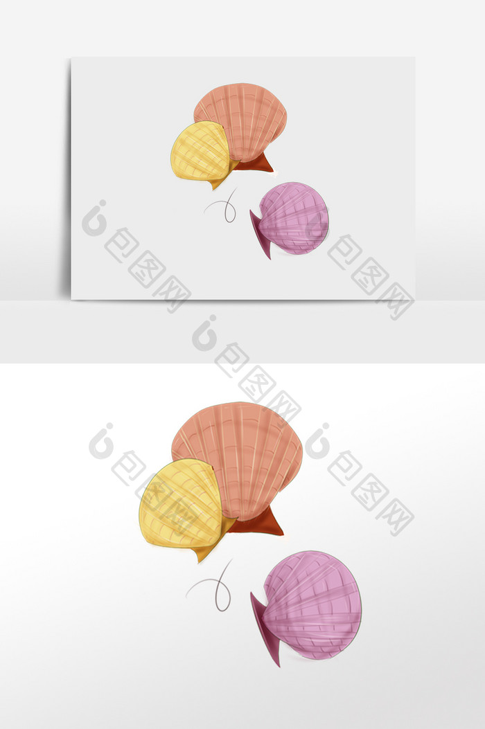 海产品贝壳插画元素
