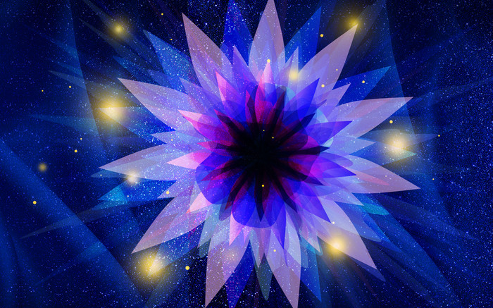 蓝色炫酷花朵光效灯光酒店ktv工装背景墙