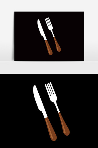 卡通手绘刀叉餐具图片