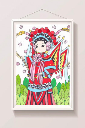 中国传统戏曲人物插画