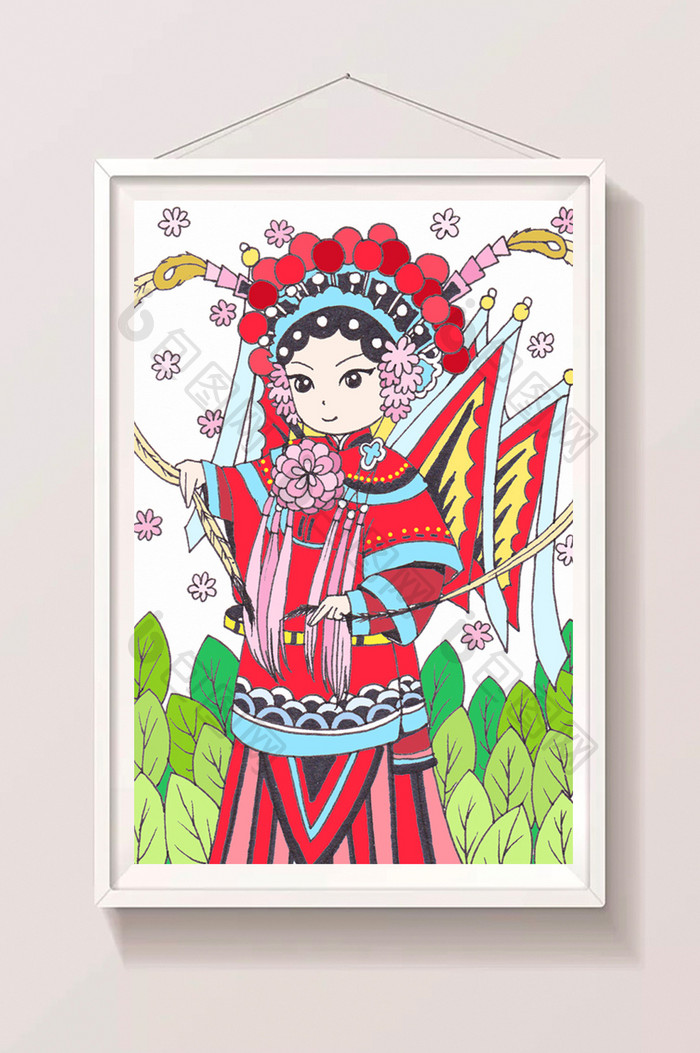 中国传统戏曲人物插画