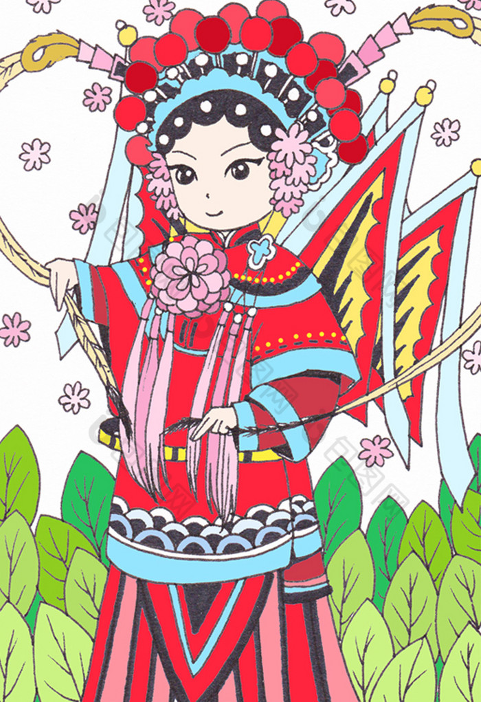 中国戏曲人物插画图片