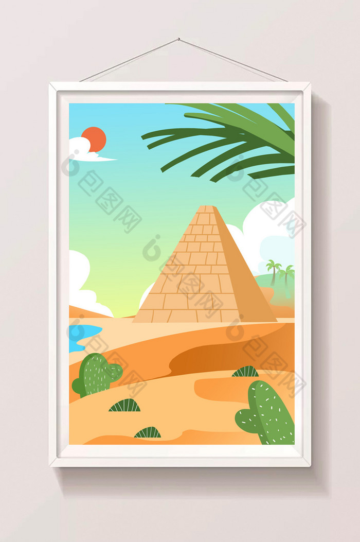 沙漠金字塔插画图片图片