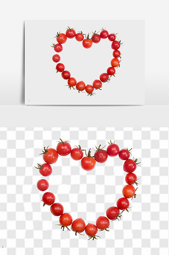 心形圣女果番茄元素图片