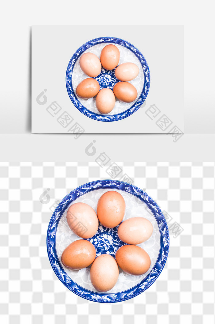 鲜活鸡蛋果盘元素