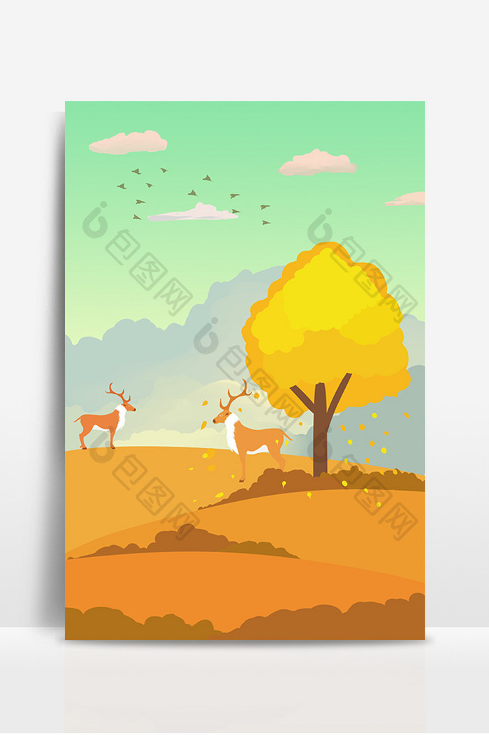 夏季麋鹿设计背景图