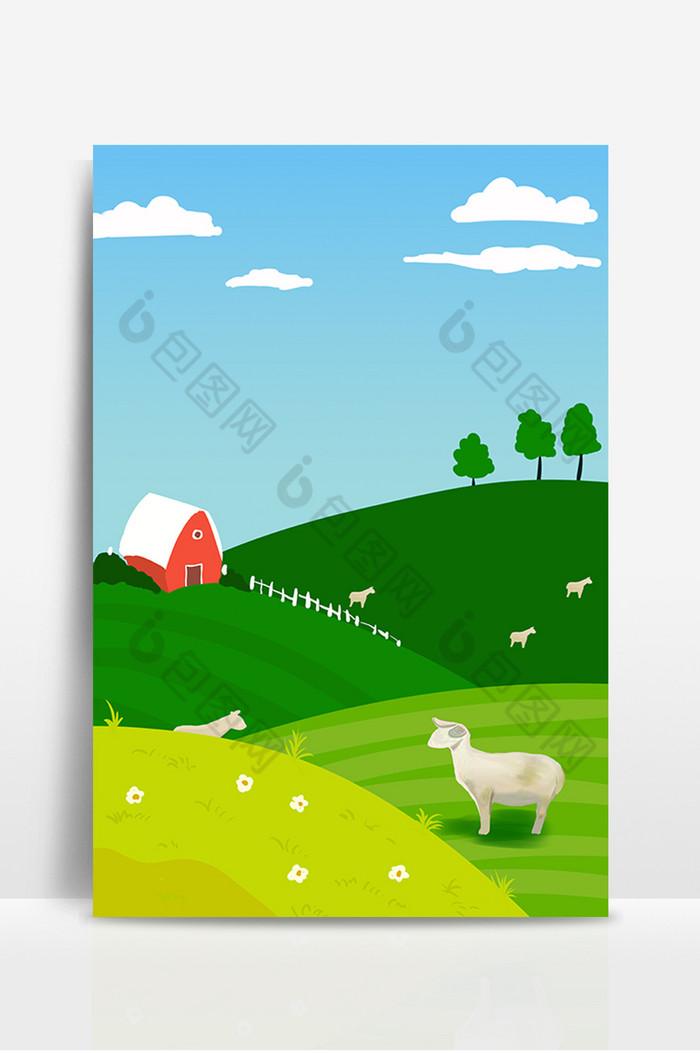 夏季小羊图图片图片