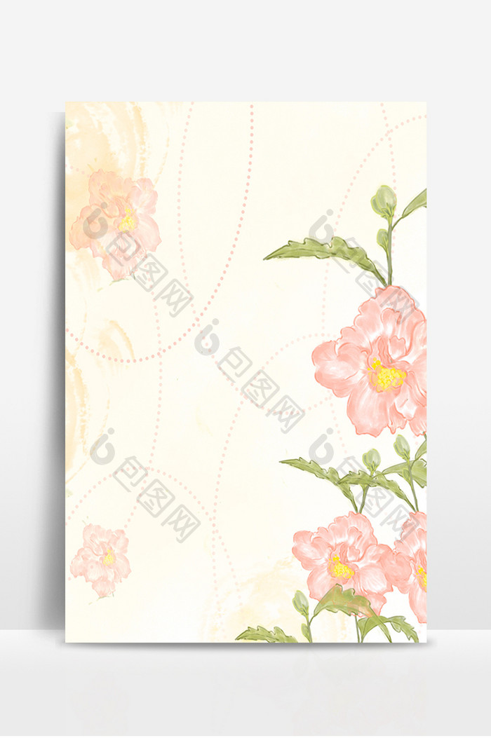 水彩粉红色花朵木槿花 背景下载 包图网