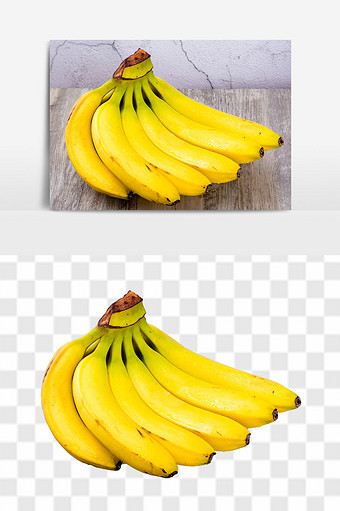 新鲜进口香蕉高清水果元素图片