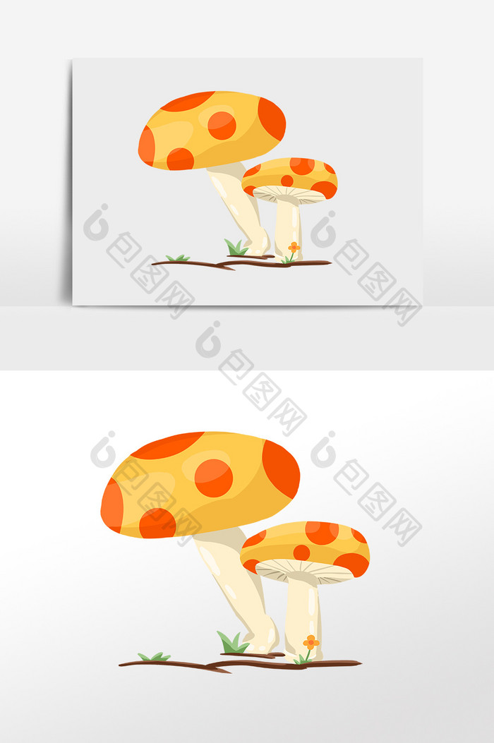 卡通手绘蘑菇插画元素