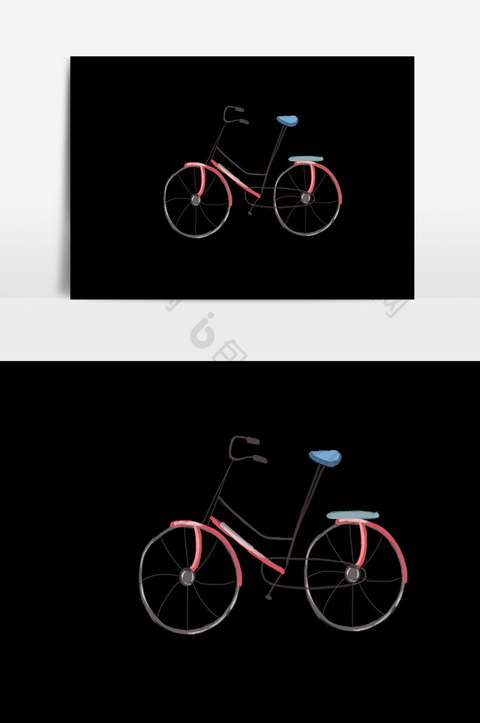手绘卡通自行车设计