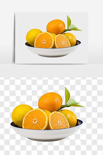 果盘超市橙子元素图片