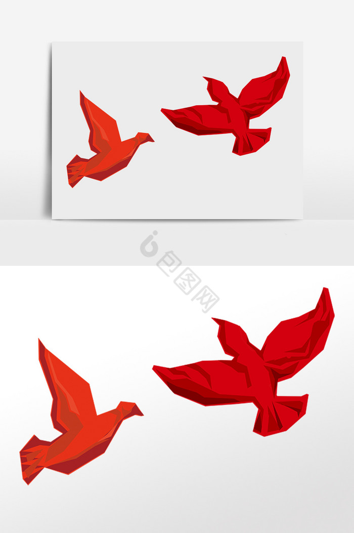 折纸和平鸽插画图片