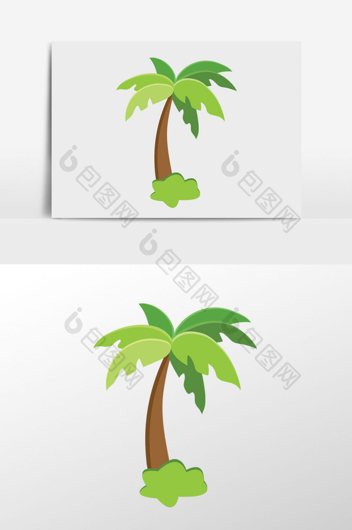手绘椰子树的插画元素