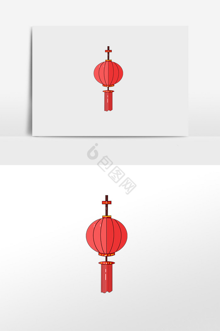 中国红灯笼插画图片