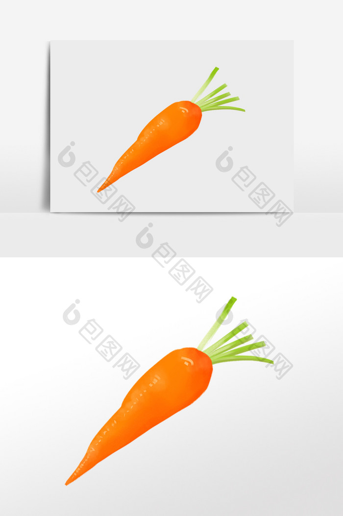 小清新手绘水彩蔬菜胡萝卜插画元素