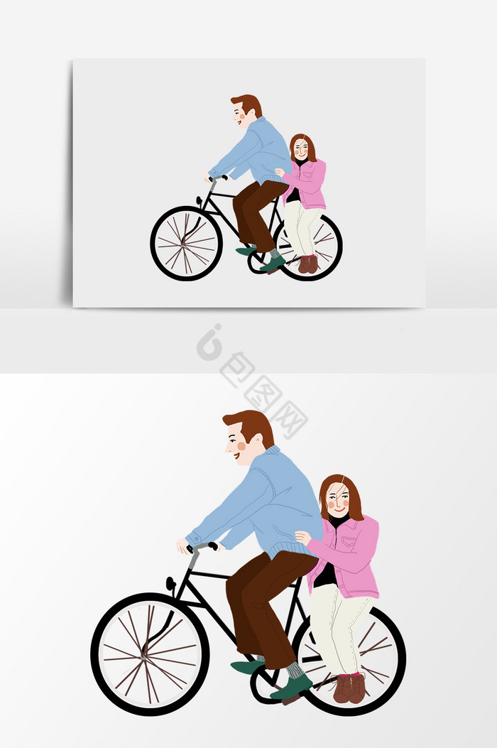 自行车情侣图片