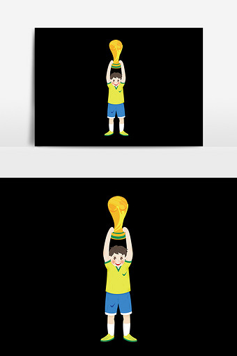 卡通手绘足球世界杯冠军图片
