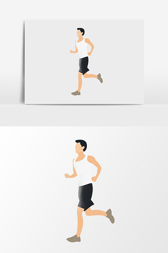手绘卡通跑步健身男人图片