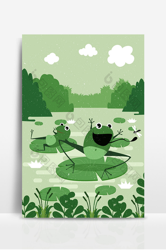 夏日池塘青蛙大自然图片图片