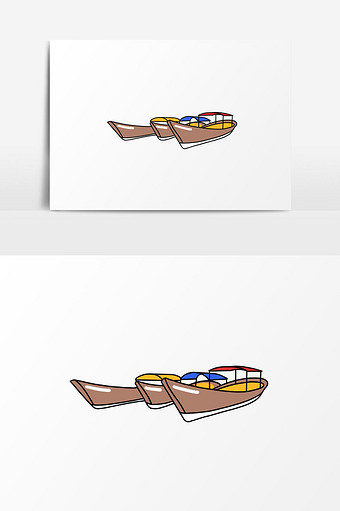帆船三支背景插画图片