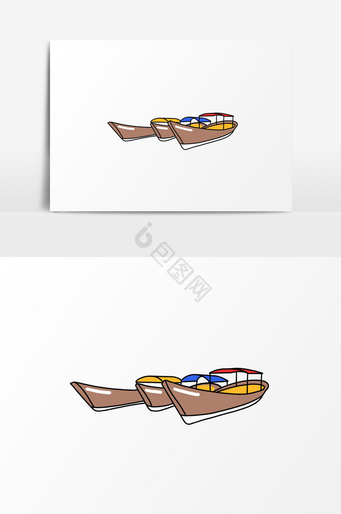 帆船三支插画图片