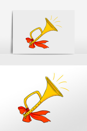 革命物件军号插画