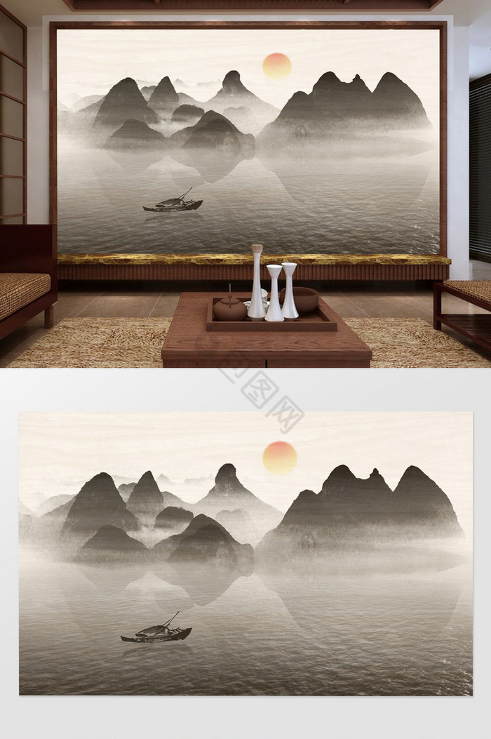 水墨远山图片-水墨远山素材免费下载-包图网