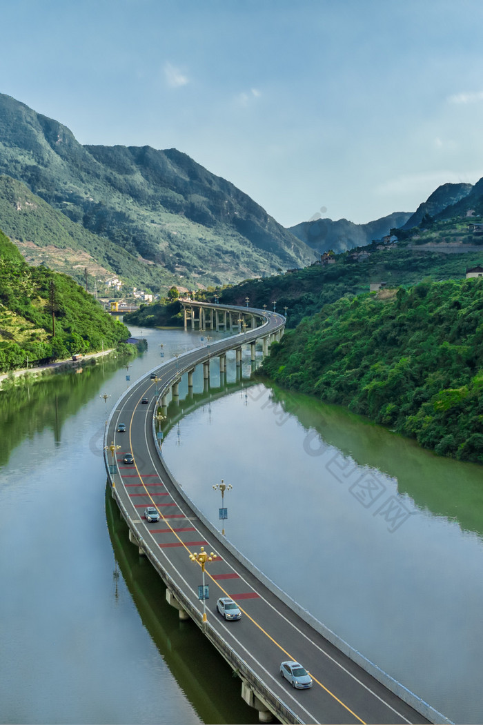 古昭公路山间公路航拍摄影图