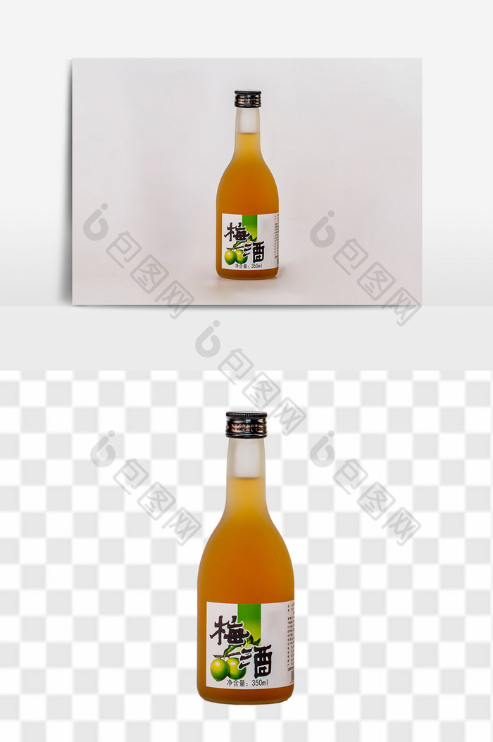 日式梅酒玻璃瓶饮品电商素材