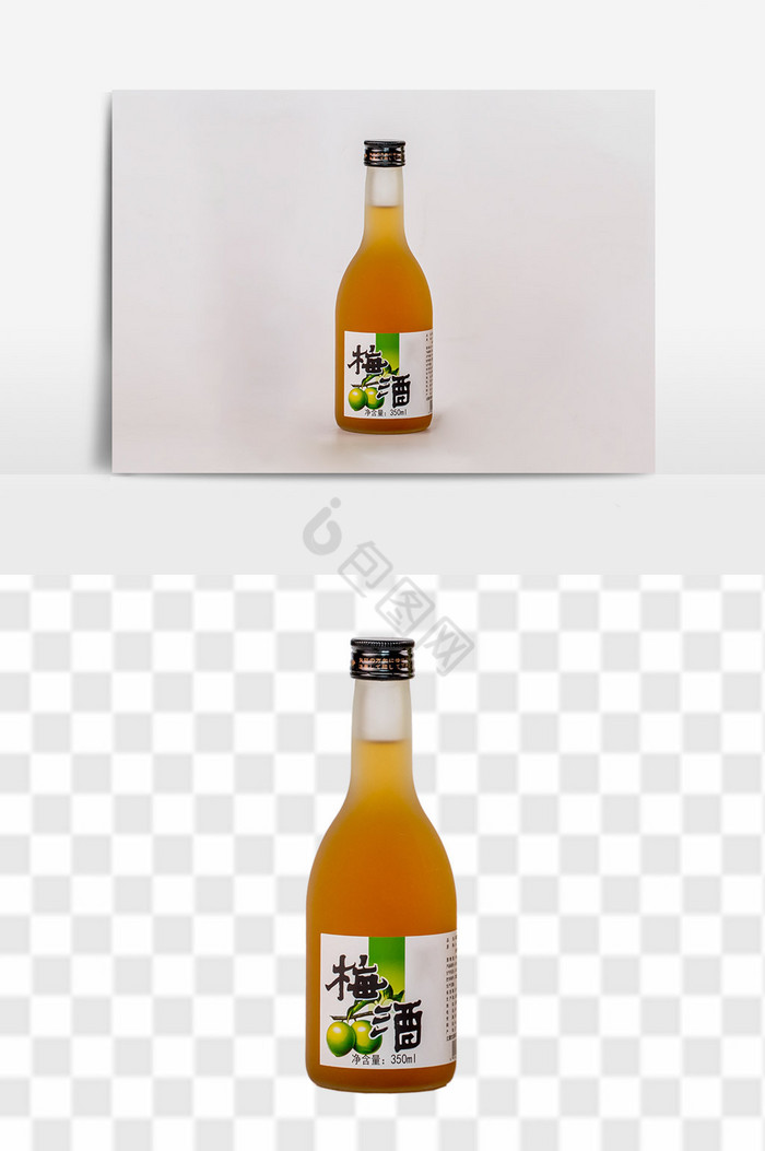 日式梅酒玻璃瓶饮品电商图片