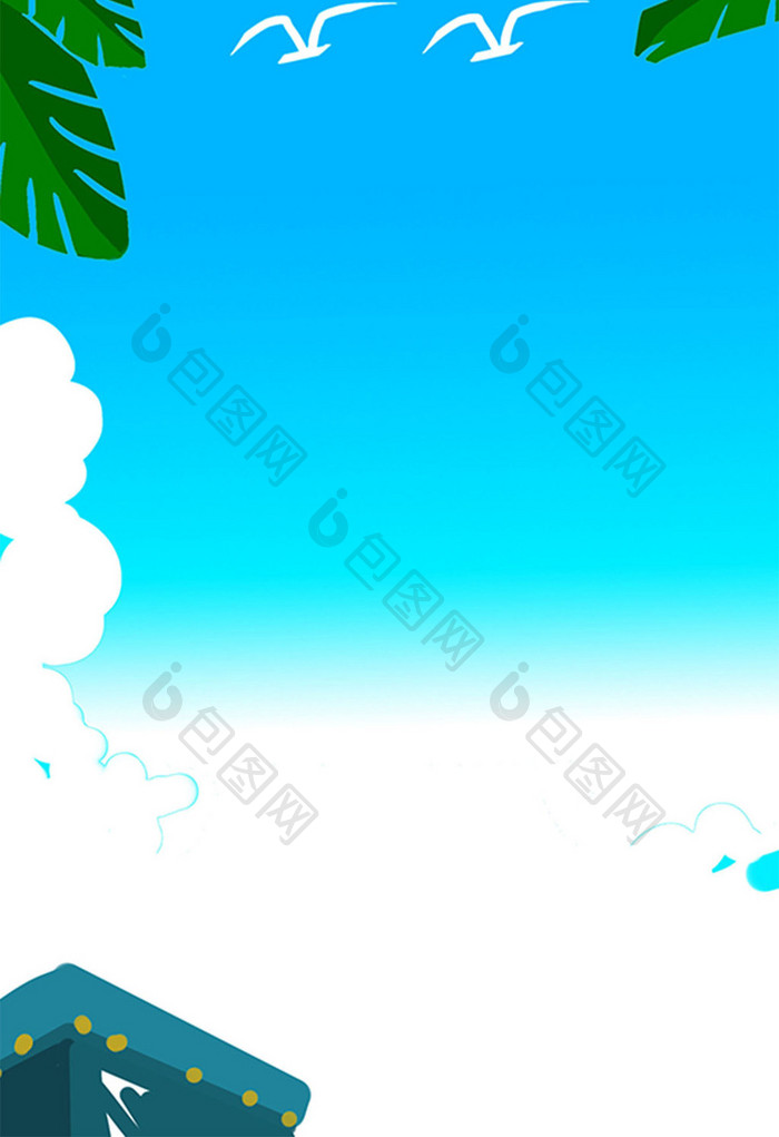 蓝色海洋背景素材插画