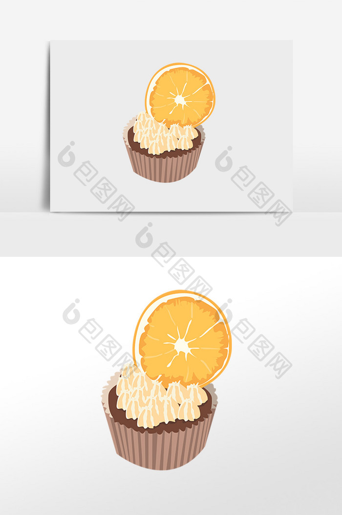 清新柠檬蛋糕插画素材