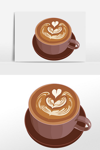 午后咖啡插画素材图片