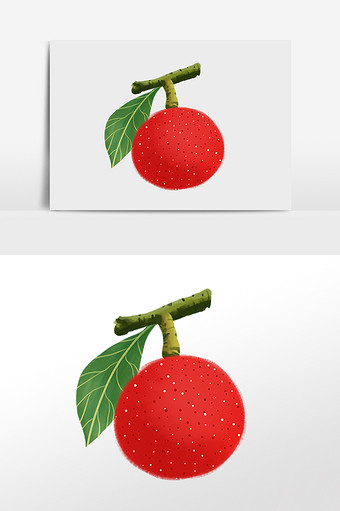 小清新手绘杨梅新鲜水果插画元素图片
