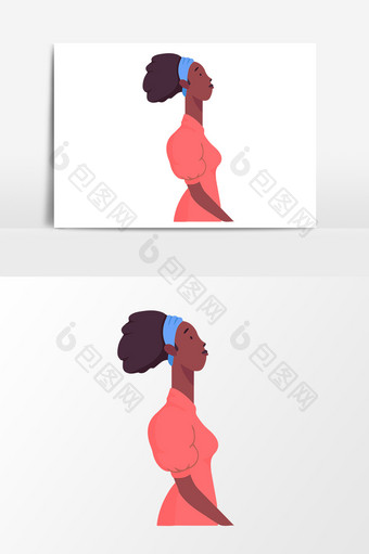 卡通风格插画非洲女人矢量元素图片