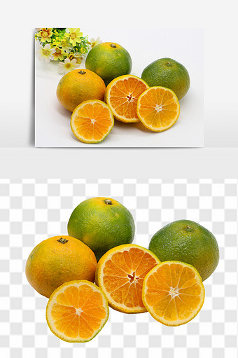 绿色水果橘子元素图片