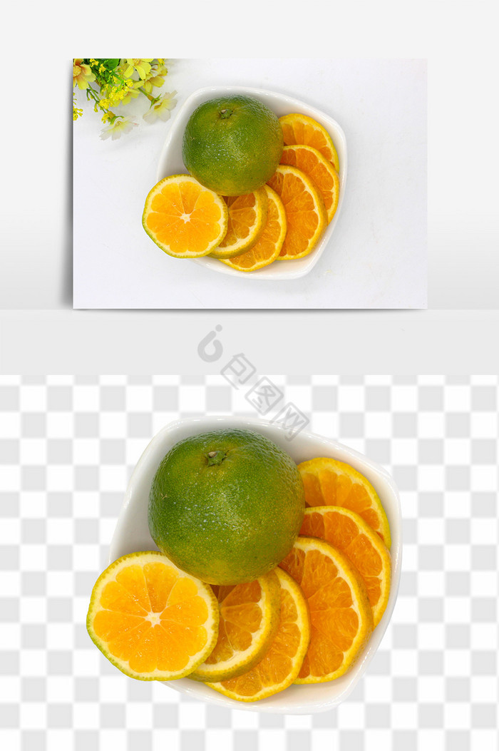 美味的橘子切片图片