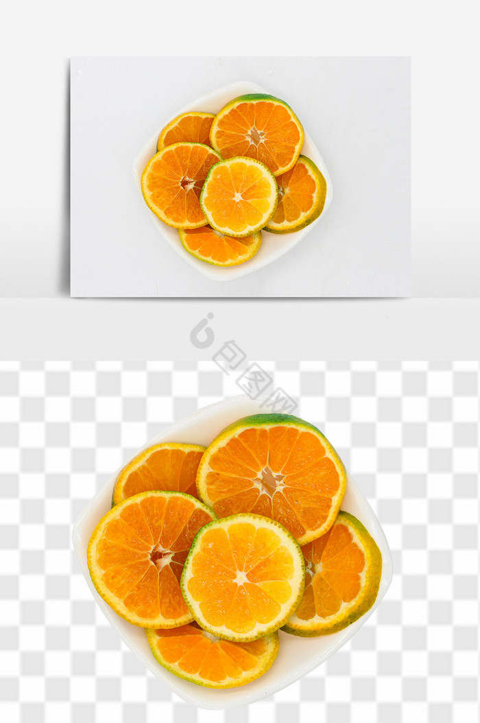 的盘装橘子图片