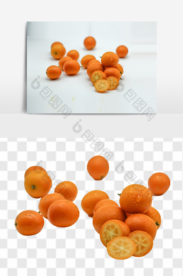 黄色的小橘子免抠素材