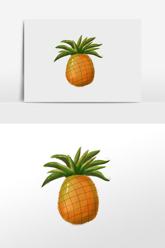水果菠萝插画素材图片