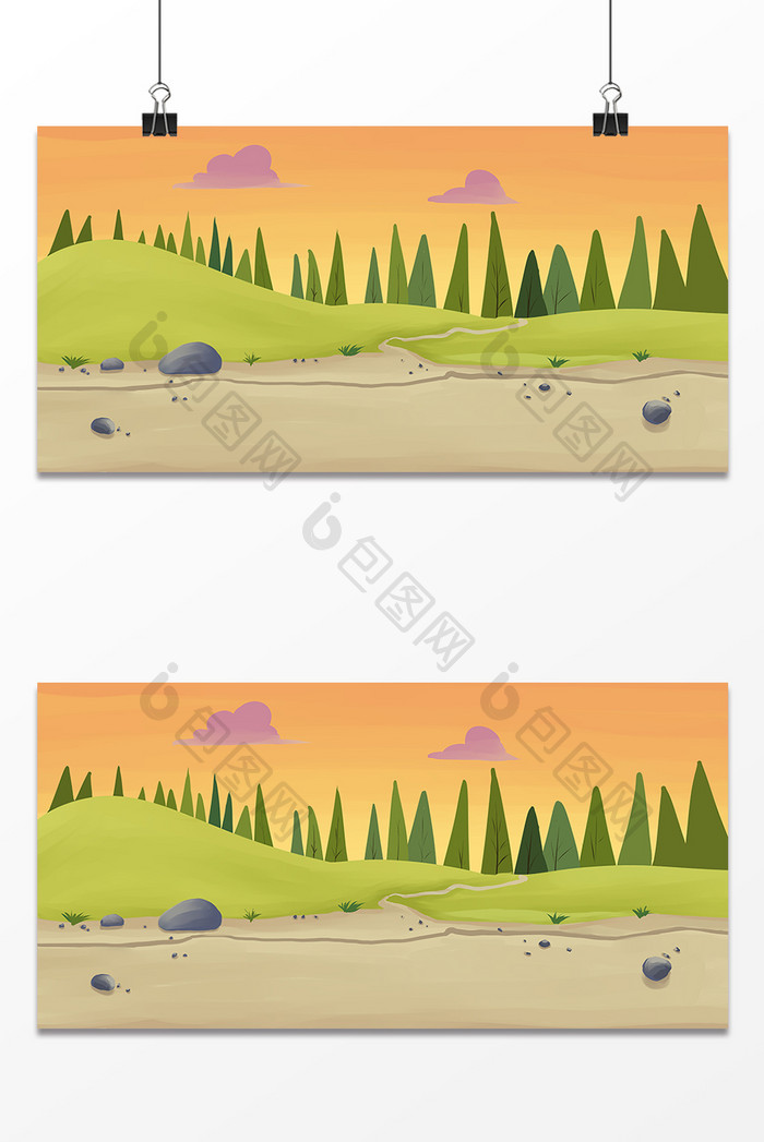 夏季沙滩石头设计背景图