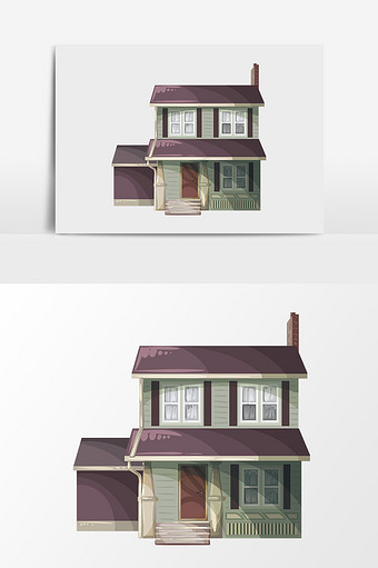 适量卡通别墅房子建筑图片