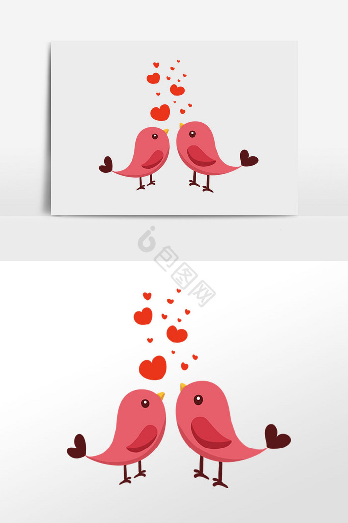 小鸟爱情插画图片