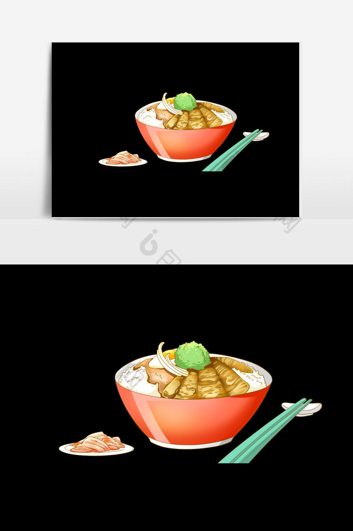 米饭素材背景插画