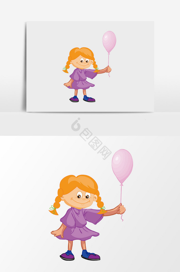 小女孩气球图片