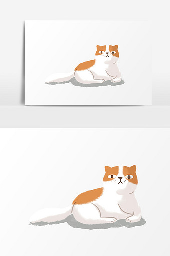 手绘卡通猫设计插画图片