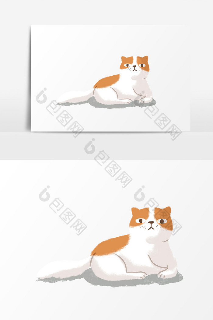 手绘卡通猫设计插画