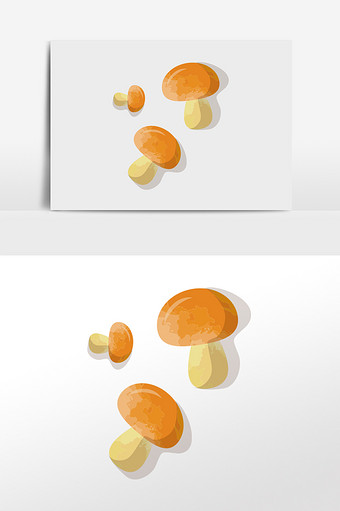 卡通清新水彩蘑菇食材食物插画元素图片